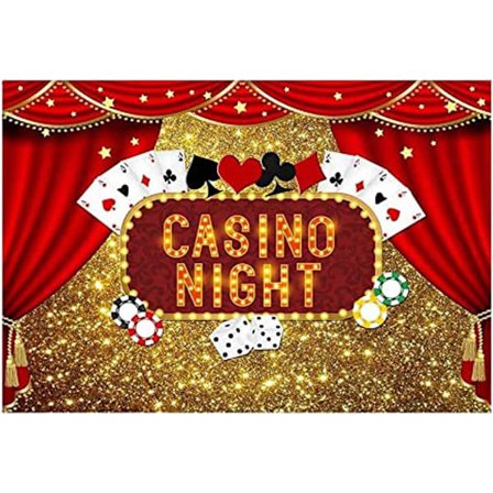 Casino Night Poker Tärningar Röda Gardiner Fotografi Bakgrund Vinyl Guld Glitter Bokeh Foto Bakgrund Födelsedagsfest Banner Dekorationer Banner 7x5ft