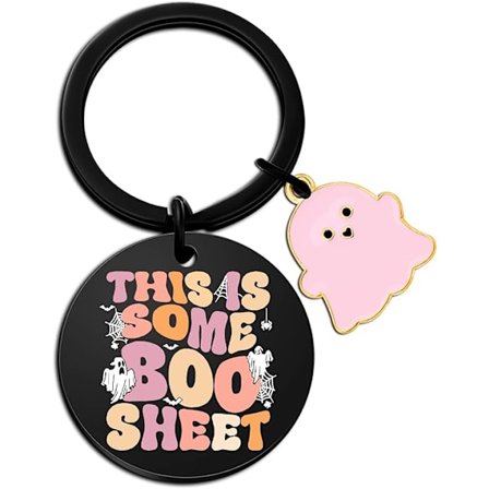 Halloween Boo Basket Spøkelsesnøkkelring Gaver til Hennes Kvinner Tenåringsjenter Perfekt Halloween Kule Ting Morsomme Gaver til Han Hennes Halloween 