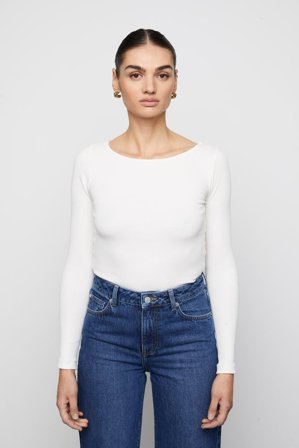 CAMILLA PIHL - Petronella Rib Boatneck - Ecru SizeXXL