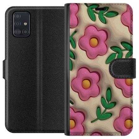 Samsung Galaxy A51 Lompakkokotelo Poreilevat Kukat
