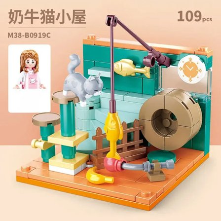 Mini Hus Byggeklodser By Butik Gadeudsigt Snack Gade Figurer Børnelegetøj Drenge og Piger Gaver Kompatibel Med Lego