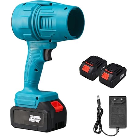 Turbojet Blåser, Trådløs Løvblåser Komprimert Luft Duster med 1 Batterier og Lader for Terrasse Rengjøring, Camping (Blå)
