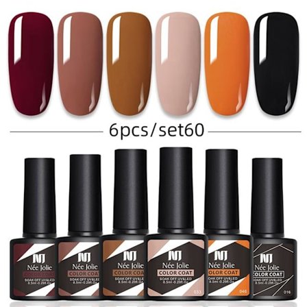 6 st 8,5 ml Gel Nagellack Set