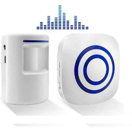 Langaton ovikello, sähköinen ovikellosarja, jossa 1 vastaanotin ja 1 PIR-liiketunnistin, hälytys vierailijoille, turvahälytin 38 sävelmällä