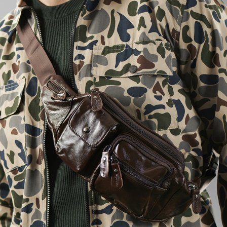 Brown Leather Hip Pack for Men - Leather bags