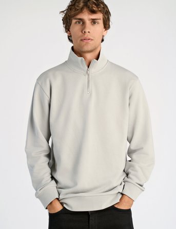 Lindbergh Jersey Half Zip Sweat - Grey - L