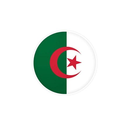 Rund klistermærke - Algeriet - 5 cm - 1000 stk. - PVC - Vandbaseret lim - Multifarvet