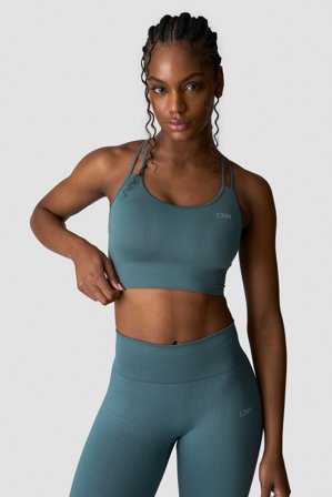 ICANIWILL - Ribbed Define Seamless Sports Bra Jungle Green - Dames - sportkleding van ICIW