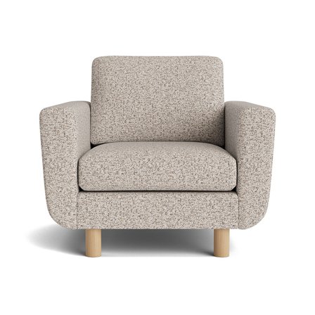 Haven Sessel Puente Hell Greige, moderner Polstersessel im skandinavischen Stil, meliertes Muster, bequemer Sessel, weiche Polsterung, 86cm