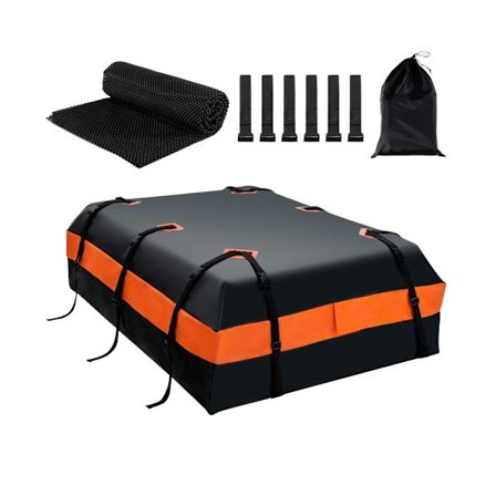 Vattentät takbox med 600 L kapacitet för alla fordon 132x100x43cm svart+orange