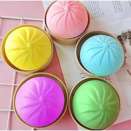 3 stk Dumpling Stressballer Klem Sensory Leke med Matdampere Håndballleker Festgaver