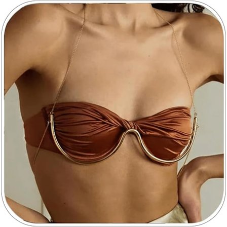 Trendy Guld BH Bøjle Kæde Bryst Bralette y Lingeri Natklub Bikini Metal Kropskæde Smykker til Kvinder Holdbar