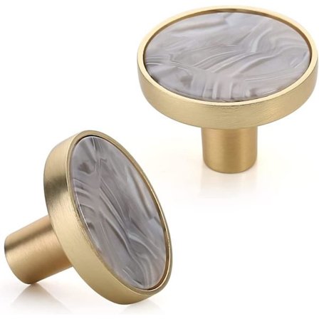 Set med 8 mässingsknoppar för skåp, köksknoppar, badrum, sovrum, kontorrock Ash32mm