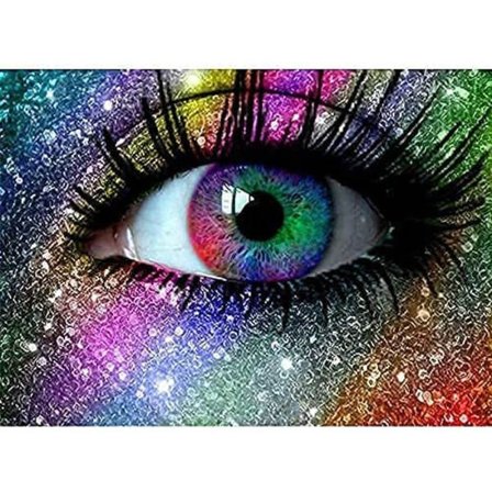 Diamantmålningssatser, färgglada ögon diamantmålningssatser, 12x16 tum