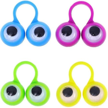 12 kpl Sorminukke silmät, Silmät Sormukset Silmämunat Sormus Lelu Lapsille Lasten Halloween Juhlapalvelus Lelut (satunnainen väri)