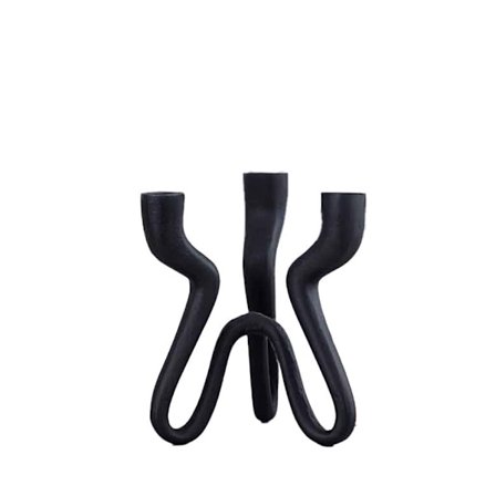 Musta alumiininen kynttilänjalka, 18x16x20 cm