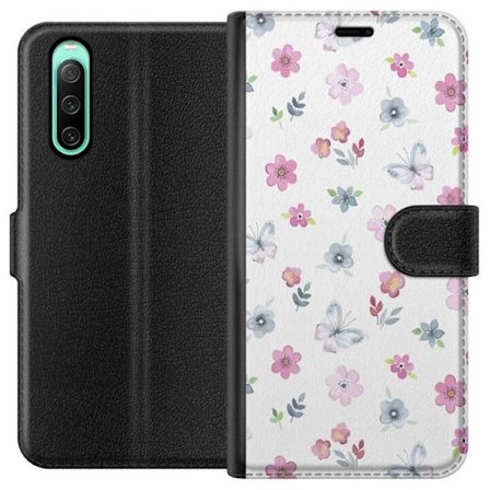 Plånboksfodral till Sony Xperia 10 IV med Blommor och fjärillar