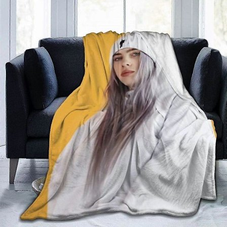 Fina Fleece Filtar, Musik Tjej Billie Eilish Poster Dekorativa Överkast, Supermysig Stor Filt för Småbarn-SYS21136[HK]