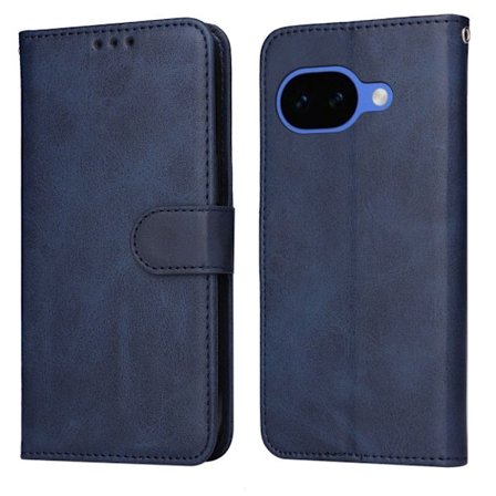 Google Pixel 10a Wallet Cover PU Leather Folio Stand – Blue