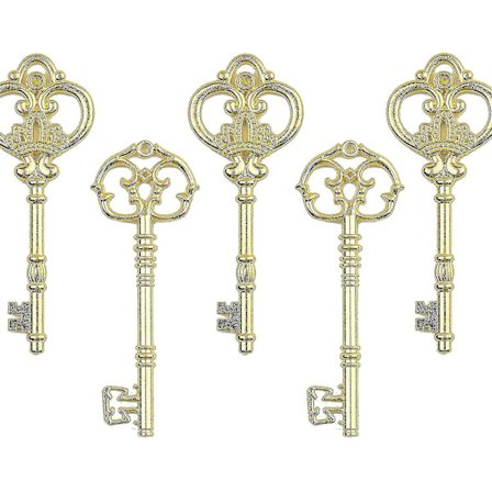 Blandad uppsättning av 20 extra stora skelettnycklar i antik brons - Set med 20 nycklar (2 stilar) - 3 1/4" nycklar
