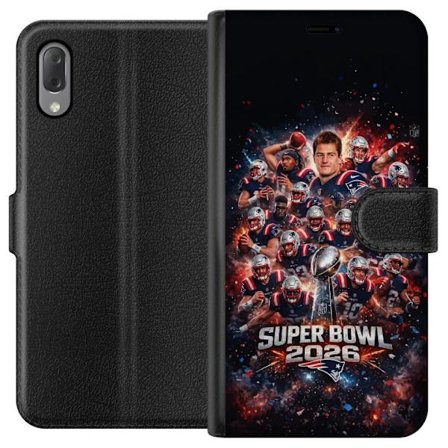 Kompatibel Tegnebogsetui til Sony Xperia L3 Super Bowl 2026 plakat med New England Patriots og NFL-pokal i eksplosiv sportsdesign