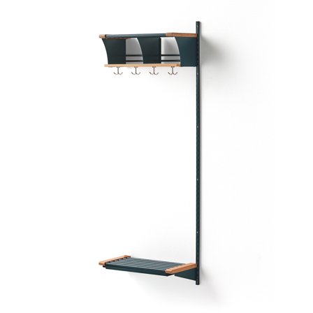 Garderobenschrank JEPPE mit 2 Fächern, Anbauteil, 1790x600x310 mm, blau/eiche