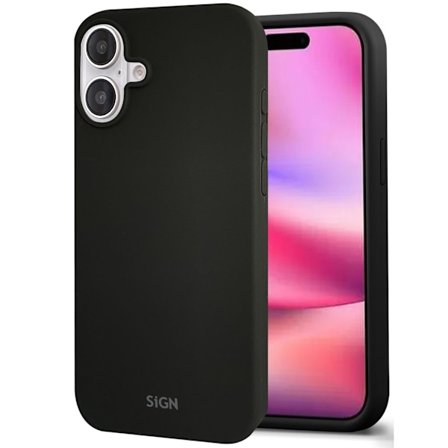 Liquid Silikone Cover til iPhone 16 - Sort