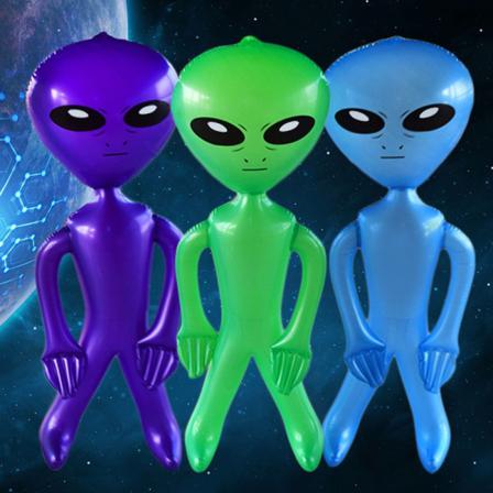 1 St Pvc Uppblåsbar Alien Modell 90cm Lila