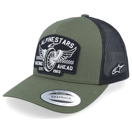 Alpinestars - Zelená trucker Kšiltovka - Heritage Patch Hat Military/Black Trucker @ Hatstore