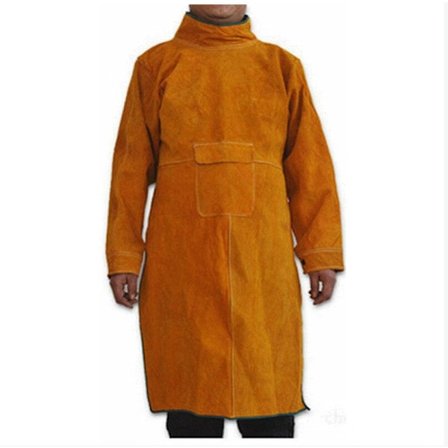 Miesten ja naisten nahkainen hitsaushaalari hihoilla ja kauluksella, raskas työturvahaalari työpajaan, kipinänkestävä lämmönkestävä 41x21i