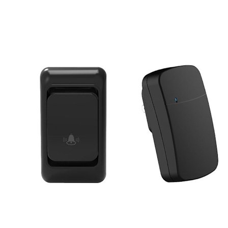 Langaton ulkokello vedenkestävällä soittimella, 150 m kantama, koti ja puutarha, 150 m kantama | (musta EU-pistoke)