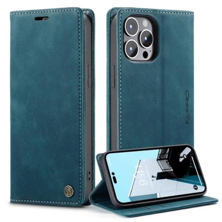 CaseMe iPhone 14 Pro vintage etui - Blå Blue