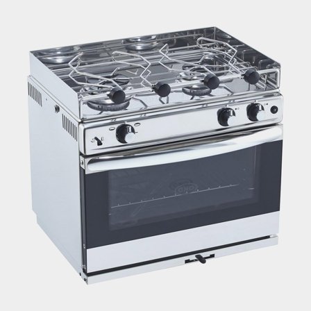 Cocina de gas con horno ENO Open Sea, sin encendido por chispa, 2 fogones / 1 horno + suspensión basculante