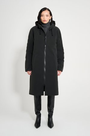 Stockholm Long Matte Winter Coat Black