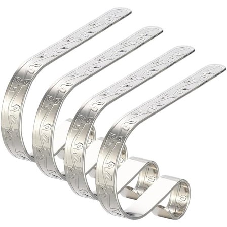 ING Fire-delt julestrømpeophæng til pejse skridsikre metalkroge festlig dekoration kan bruges til kaminhylder og indretning skaber en