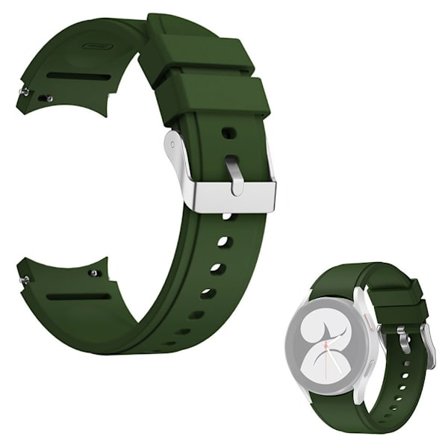 Enkel silikoneurrem til Samsung Watch 4-enhed - Militærgrøn