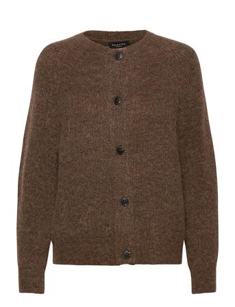 Slflulu Ls Knithort Cardigan Neuletakki Ruskea Selected Femme