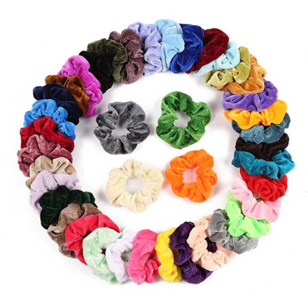 40-pack Scrunchies Hårsnoddar Sammet Flanell Olika Färger