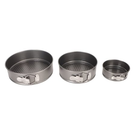 3 stk bakeformer i antiklebende karbonstål, jevn varmefordeling, syrebestandig bakeutstyrsett for ovn, kake, brød, muffins, cupcake