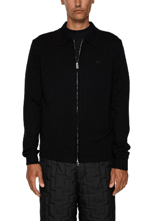 J.Lindeberg Kaleb Merino Zip Cardigan Tröjor Herr Svart XXL