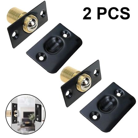 2 stk. skapdørkulelås, justerbar rulle i rustfritt stål