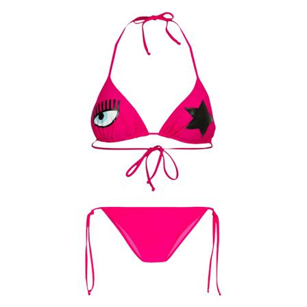 Chiara Ferragni Collection, Bikini Triangle + Slip Laccies Star Różowy, Kobieta, Rozmiar: M
