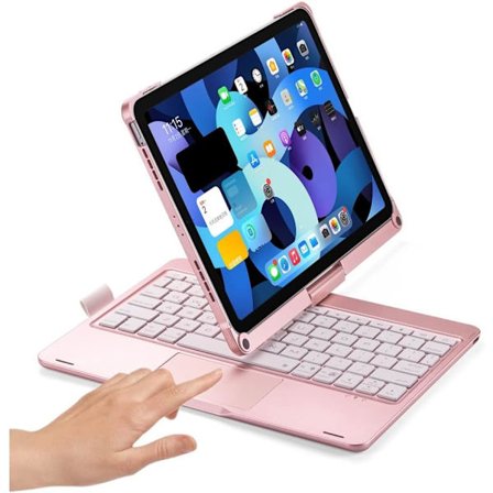 360° Roterende Tastatur med Berøringsskjerm for iPad Air 11", iPad Air 5. 4. Gen, iPad Pro 11 4. 3. Gen, Innebygd Bakgrunnsbelyst Tastatur