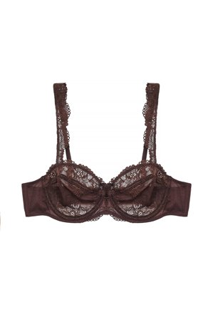 NA-KD - Balkonett-BH i blonder med brede stropper - BH-er - Brun - EU 80D