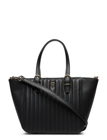 Th Timeless Small Tote Quilted Skulderveske Veske Svart Tommy Hilfiger