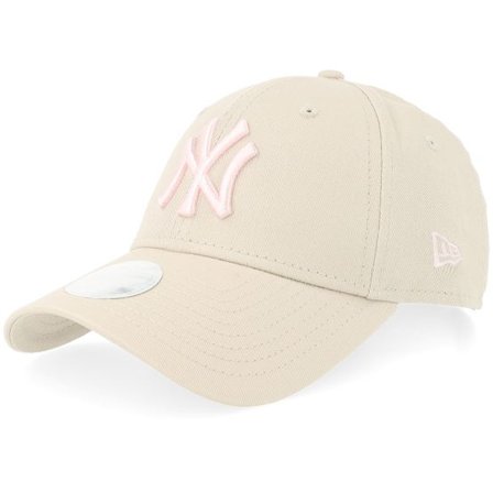 New Era - MLB Beige adjustable Keps - New York Yankees Womens League Essential 9FORTY Stone/Pink Adjustable @ Hatstore