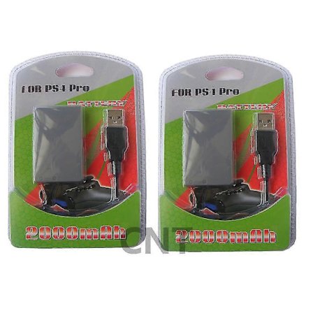 Fantastiskt 2-pack 2000mah Uppladdningsbart Batteri Kompatibelt Playstation 4 Pro Ps4 Pro Handkontroll