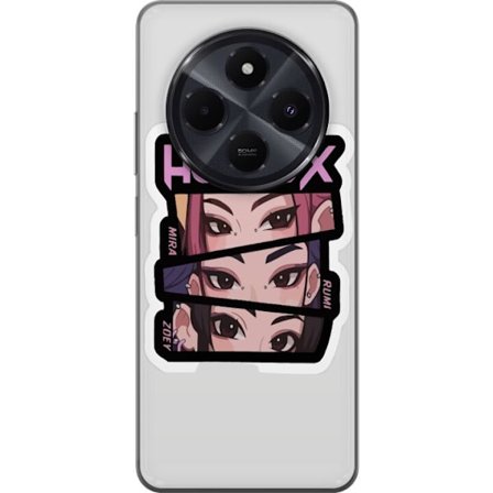 Yhteensopiva Puhelinkuori Xiaomi Redmi A4 K-pop-inspiroitunut futuristinen tyttöryhmä neonvaloissa ja kosminen sci-fi-kohtaus