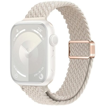 KALEBOL Flätat klockarmband Apple Watch Series 10 46mm Elastiskt nylonarmband - Stjärnljus