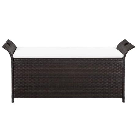 Vidaxl Förvaringsbänk Med Dyna 138 Cm Konstrotting Brun Brun